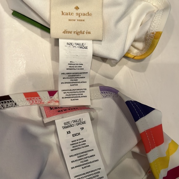 NWT KATE SPADE XS bundle lemons and multi stripe swim bottoms - Picture 5 of 8